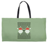 ugly santa noel Weekender Totes