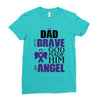 my dad was so brave god made him an angel Ladies Fitted T-Shirt