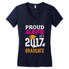 Class of 2017 Proud Auntie Graduation Women's V-Neck T-Shirt