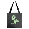 alien believe space sci fi ufo nerd Tote Bags
