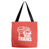 i like trains Tote Bags