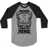 Never Underestimate Dog Rescuer Who Was Born June 3/4 Sleeve Shirt
