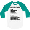 rules for dating my daughter shirt t shirt perfect father's gift 3/4 Sleeve Shirt