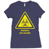 biohazard symbol laboratory hazard warning sign Ladies Fitted T-Shirt