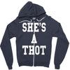she's a thot   funny Zipper Hoodie