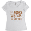 books and cats and coffee Women's Triblend Scoop T-shirt