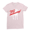 don't stop believing unicorn Ladies Fitted T-Shirt