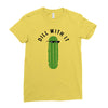 dill with it black logo Ladies Fitted T-Shirt