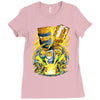 follow the friar   design two Ladies Fitted T-Shirt