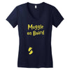 Muggle On Board Yellow Women's V-Neck T-Shirt