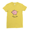 happy pig Ladies Fitted T-Shirt