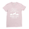chill hungry wolf Ladies Fitted T-Shirt