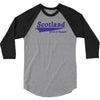 scotland born and raised retro white &amp; navy international country 3/4 Sleeve Shirt