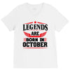 Legends Are Born In October V-Neck Tee