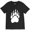 large bear paw print crew neck long sleeve V-Neck Tee