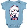 michael myers floral mask Baby Bodysuit
