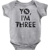 yo, i'm three Baby Onesie