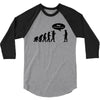 stop following me funny darwins evolution parody mens white t shirt 3/4 Sleeve Shirt