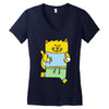 meow is running Women's V-Neck T-Shirt
