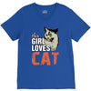 This Girl Loves Her Cat V-Neck Tee
