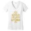 kings are born  september Women's V-Neck T-Shirt