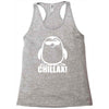penguin chillax funny new Racerback Tank