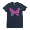 breast cancer butterfly Ladies Fitted T-Shirt