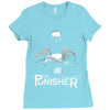 black and white Ladies Fitted T-Shirt