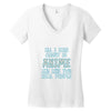 care about anime and two real people girls Women's V-Neck T-Shirt
