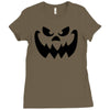 evil pumpkin face halloween costume Ladies Fitted T-Shirt