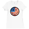 patriotic smiley face Ladies Fitted T-Shirt