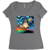 Totoro Van Gogh Parody Women's Triblend Scoop T-shirt