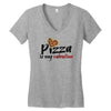 pizza is my valentine 56 Women's V-Neck T-Shirt