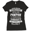Super Cool Pawpaw Of A Freaking Awesome Granddaughter Ladies Fitted T-Shirt