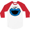 Cookie Monster Face 3/4 Sleeve Shirt