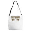 welcome to the gun show ron burdundy anchorman inspired gift funny Adjustable Strap Totes