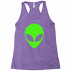 uomo alieno ufo stampa verde fluo divertente mitiche Racerback Tank