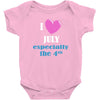i love july especially the 4th Baby Bodysuit