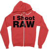 i shoot raw Zipper Hoodie