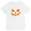 scary pumpkin face halloween V-Neck Tee