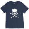 biker pirate skull bones swords V-Neck Tee