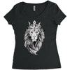 lion with crown Women's Triblend Scoop T-shirt