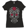 rose sugar skull Ladies Fitted T-Shirt