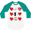 ls lesbian full heart 3/4 Sleeve Shirt