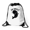 oh whale! Drawstring Bags