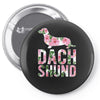 dachshund floral Pin-back button