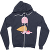 ice cream ghost Zipper Hoodie