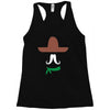 ladies sombrero  funny retro mexico mustache designer Racerback Tank