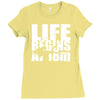 ow life begins at 18 meters Ladies Fitted T-Shirt