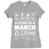 Born In March Ladies Fitted T-Shirt